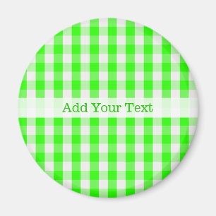 Imã Neon Green Gingham Patterno de Shirley Taylor