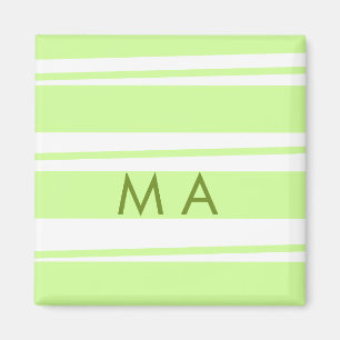 Imã Neon green stripes monograma com letra grega