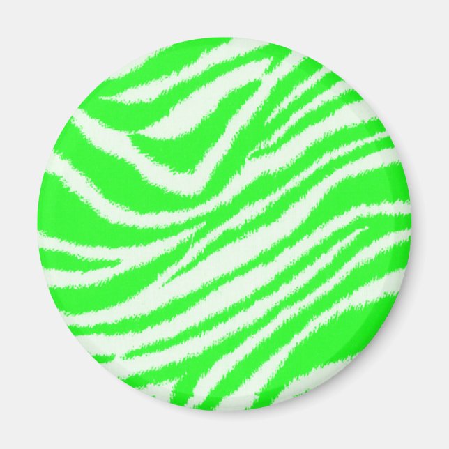 Imã Neon Green Zebra Pattern (Frente)