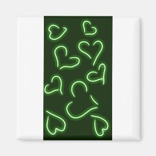 Imã Neon Hearts Green