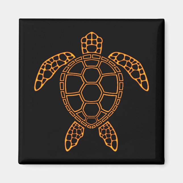 Imã Neon Lava Sea Turtle Design (Frente)