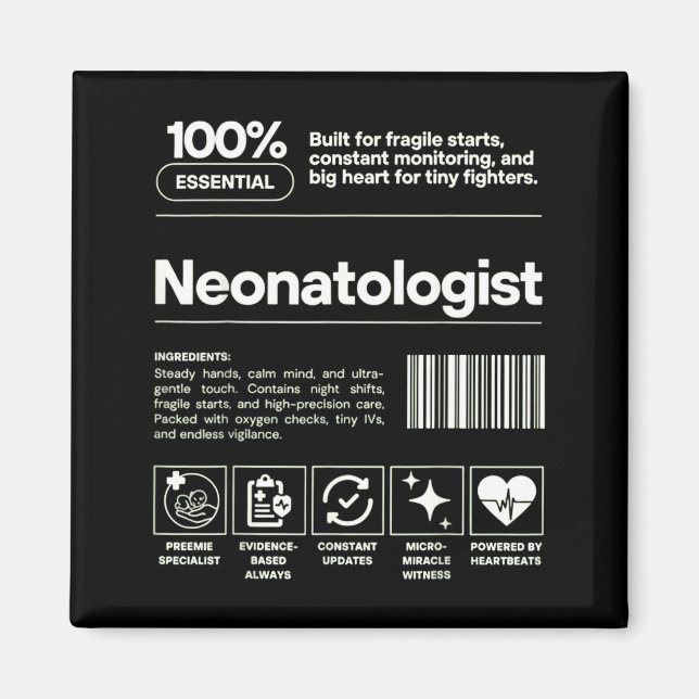 Imã Neonatologista &amp; Presente Personalizado de Neo (Frente)