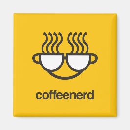 Imã Nerd amarelo do café