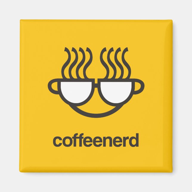 Imã Nerd amarelo do café (Frente)