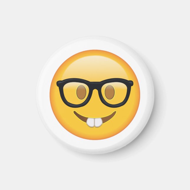 Imã Nerd com Óculos - Emoji (Frente)