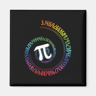 Imã Nerd Espiral Arco-Íris, Geek Matemático, Dia Pi