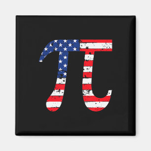 Imã Nerd Patriótico de Matemática do Pi Day American F