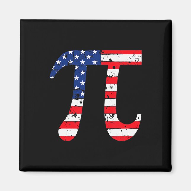 Imã Nerd Patriótico de Matemática do Pi Day American F (Frente)