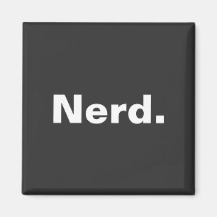 Imã Nerd uma palavra texto branco minimalismo design e