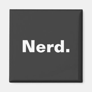Imã Nerd uma palavra texto branco minimalismo design e