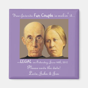 Imã Nerdy Fun Casal Save-The-Date Engraçado