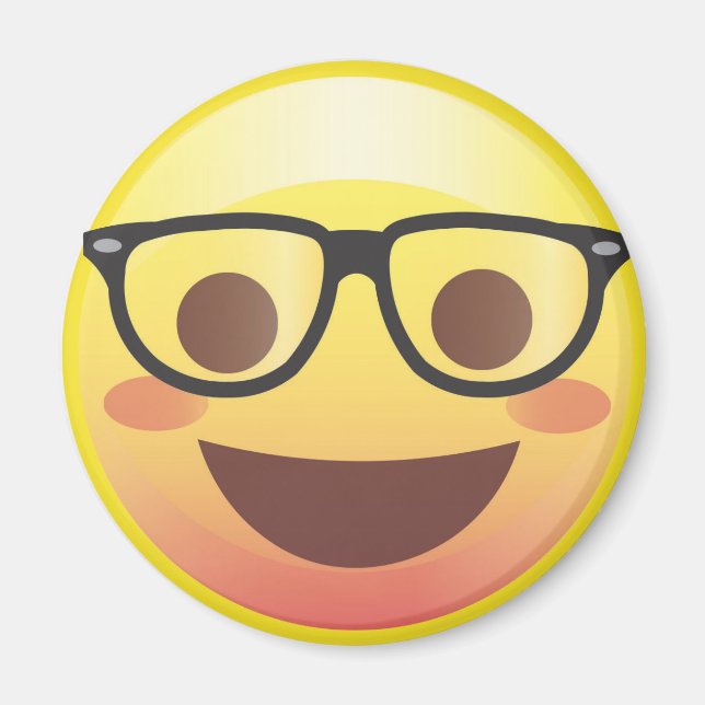 Imã Nerdy Glass Happy Emoji Magnet (Frente)