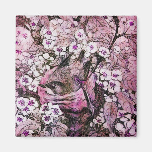 Imã NEST DO PÁSSARO, violeta rosa branco