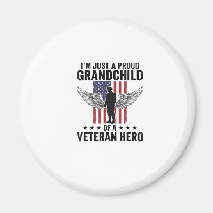 Imã Neto Orgulhoso de um Veterano Herói Desenho Patrió