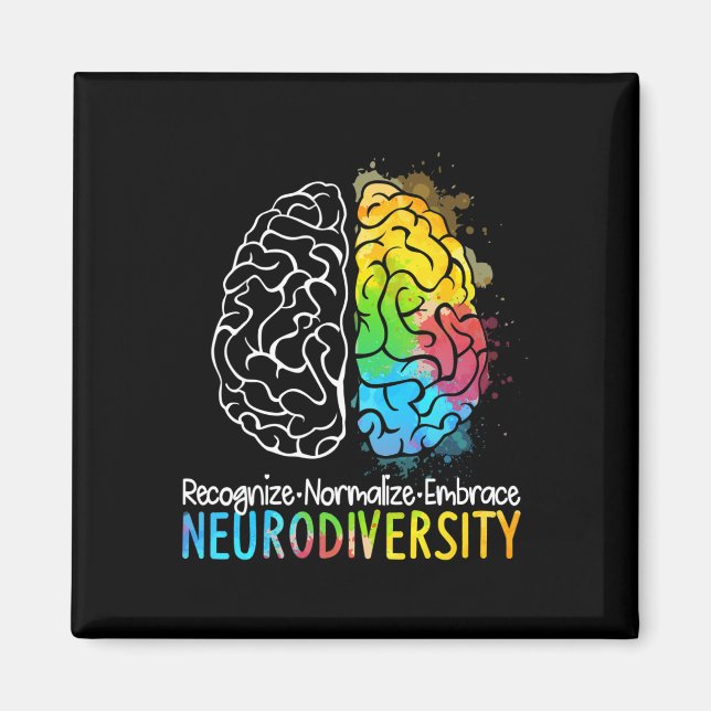 Imã NeuroDiversidade Autismo Espectro Asd Arco-Íris Br (Frente)