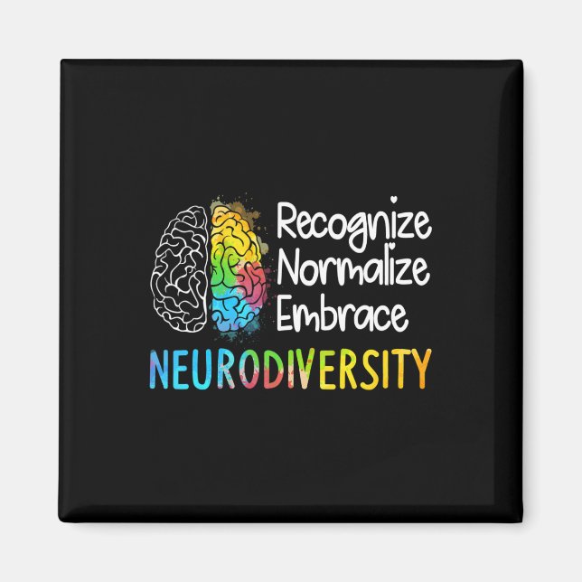 Imã NeuroDiversidade Autismo Espectro Asd Arco-Íris Br (Frente)