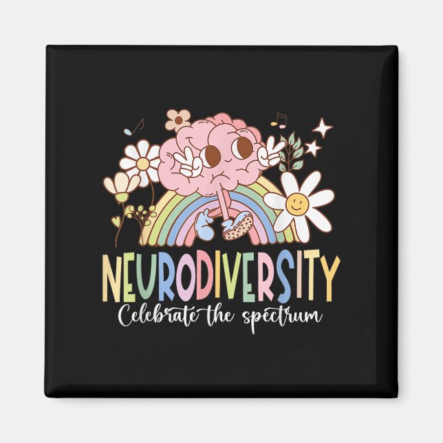 Imã Neurodiversidade Celebra Autismo Do Cérebro Do Esp (Frente)