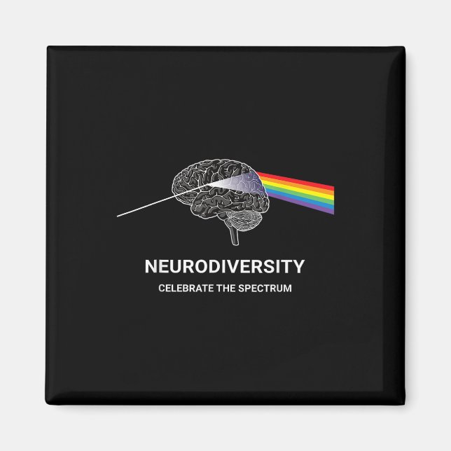 Imã Neurodiversity Autism Spectrum Asd Adhd Arco-Íris (Frente)