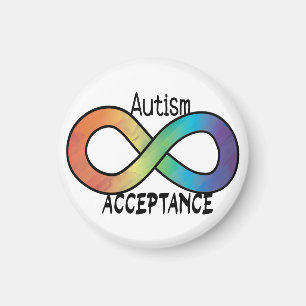 Imã Neurodiversity Autismo Aceitação Arco-Íris Botão