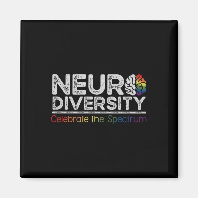 Imã Neurodiversity celebra saúde mental adhd autismo (Frente)