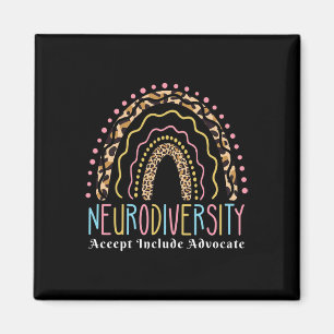 Imã Neurodiversity Rainbow Accept Advocate Autismo Do