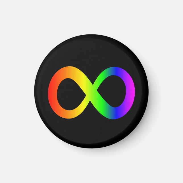 Imã Neurodiversity Rainbow Infinity Symbol Autism (Frente)
