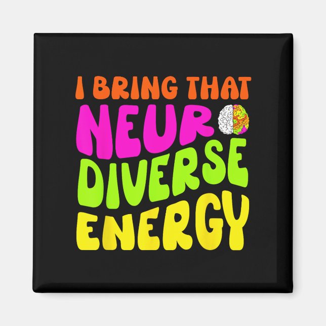 Imã Neurodiversity Shirt Autism Adhd Asd Neurodiversos (Frente)