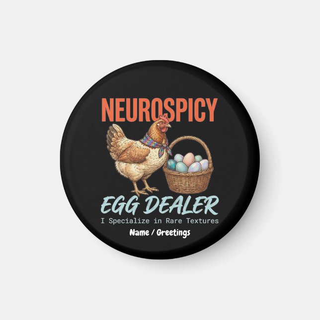 Imã Neurospicy Egg Dealer Vintage Hen Rare Textures  (Frente)