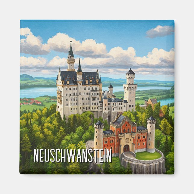 Imã Neuschwanstein Castle Alemanha Viagem (Frente)