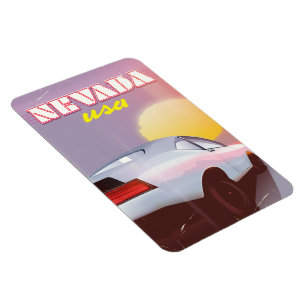 Ímã Nevada EUA carro esportivo pôr do sol