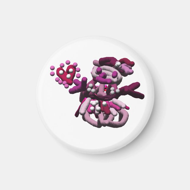 Imã Neve de festa rosa (Frente)