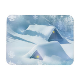 Ímã Neve derramada no telhado de uma floresta