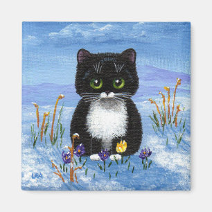 Imã Neve engraçada Creationarts do inverno do gato do