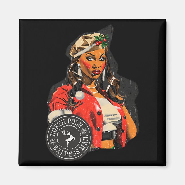 Imã New Christmas North Le Express Mail Design Made Wi (Frente)