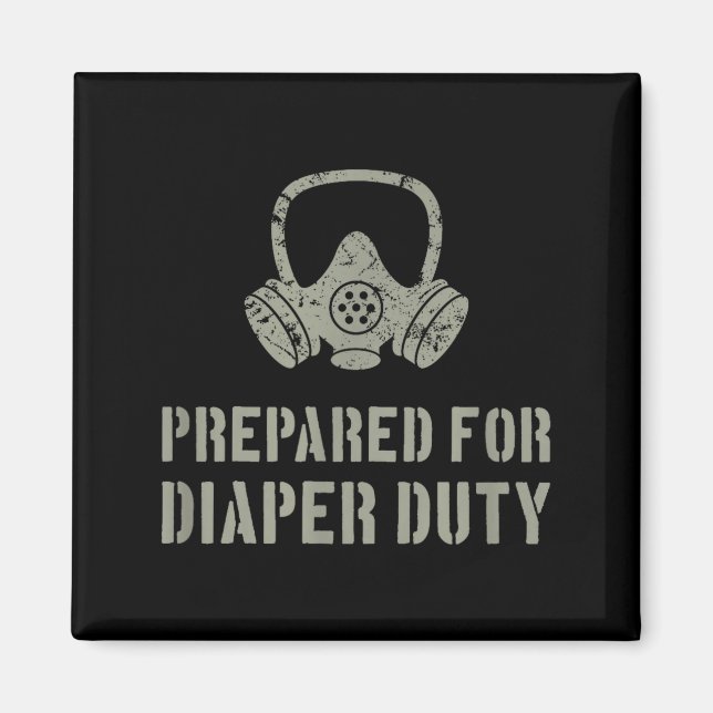 Imã New Dad Prepared For Diaper Duty Funny Small  (Frente)