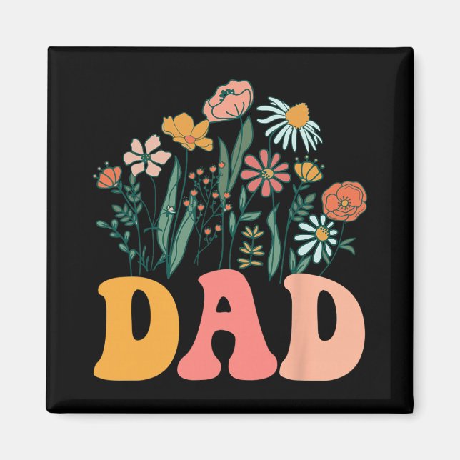 Imã New Dad Wildflower First Birthday &amp; Baby Showe (Frente)