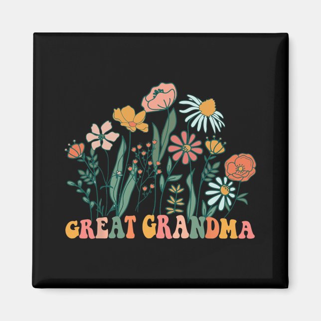 Imã New Great Grandma Wildflower First Birthday &amp;  (Frente)