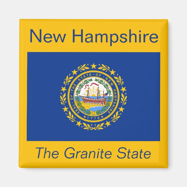 Imã New Hampshire Flag Magnet (Frente)