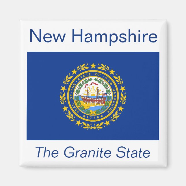 Imã New Hampshire Flag Magnet (Frente)
