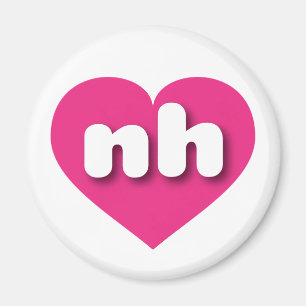 Imã New Hampshire hot pink Heart - Eu adoro