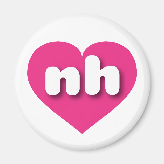 Imã New Hampshire hot pink Heart - Eu adoro (Frente)