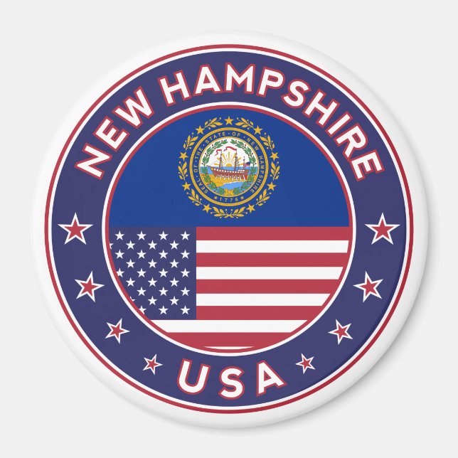 Imã New Hampshire, New Hampshire sticker, (Frente)