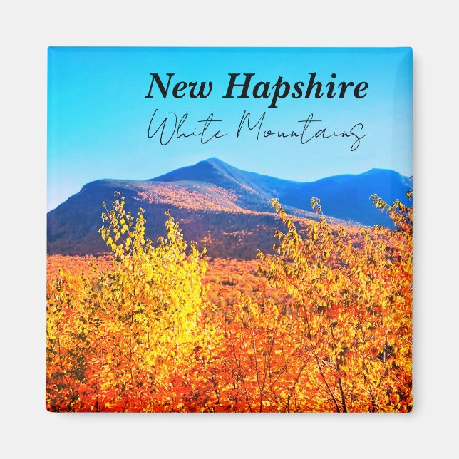 Imã New Hampshire White Mountain no Autumn Magnet (Frente)