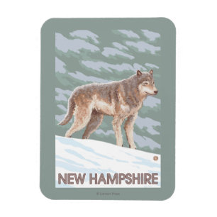 Ímã New HampshireWolf Scene