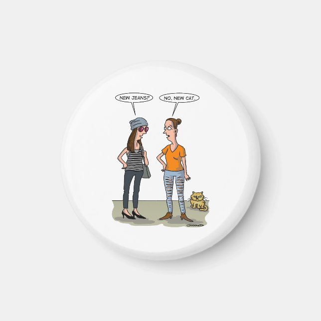 Imã New jeans? No, new cat. Folded Greeting Card (Frente)