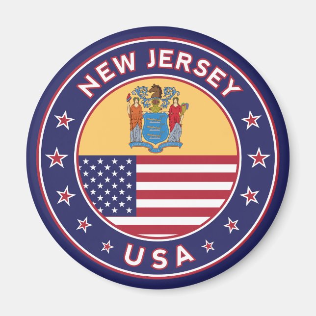 Imã New Jersey, adesivo de Nova Jersey, capa de telefo (Frente)