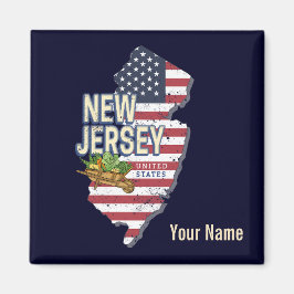 Imã New Jersey EUA Retro Map USA Souvenir