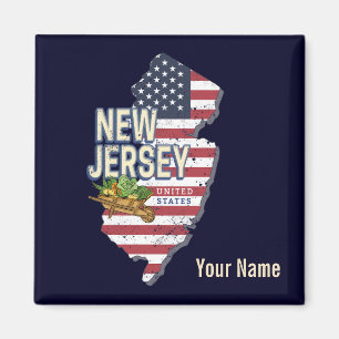 Imã New Jersey EUA Retro Map USA Souvenir
