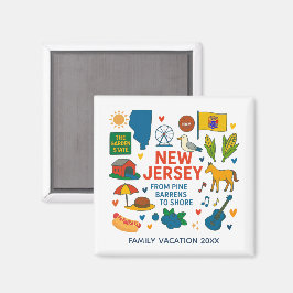 Imã New Jersey Family Trip Keepsake Custom Magnet