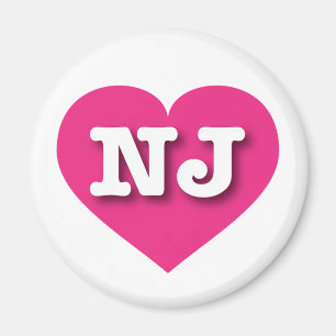 Imã New Jersey Hot Pink Heart - Big Love
